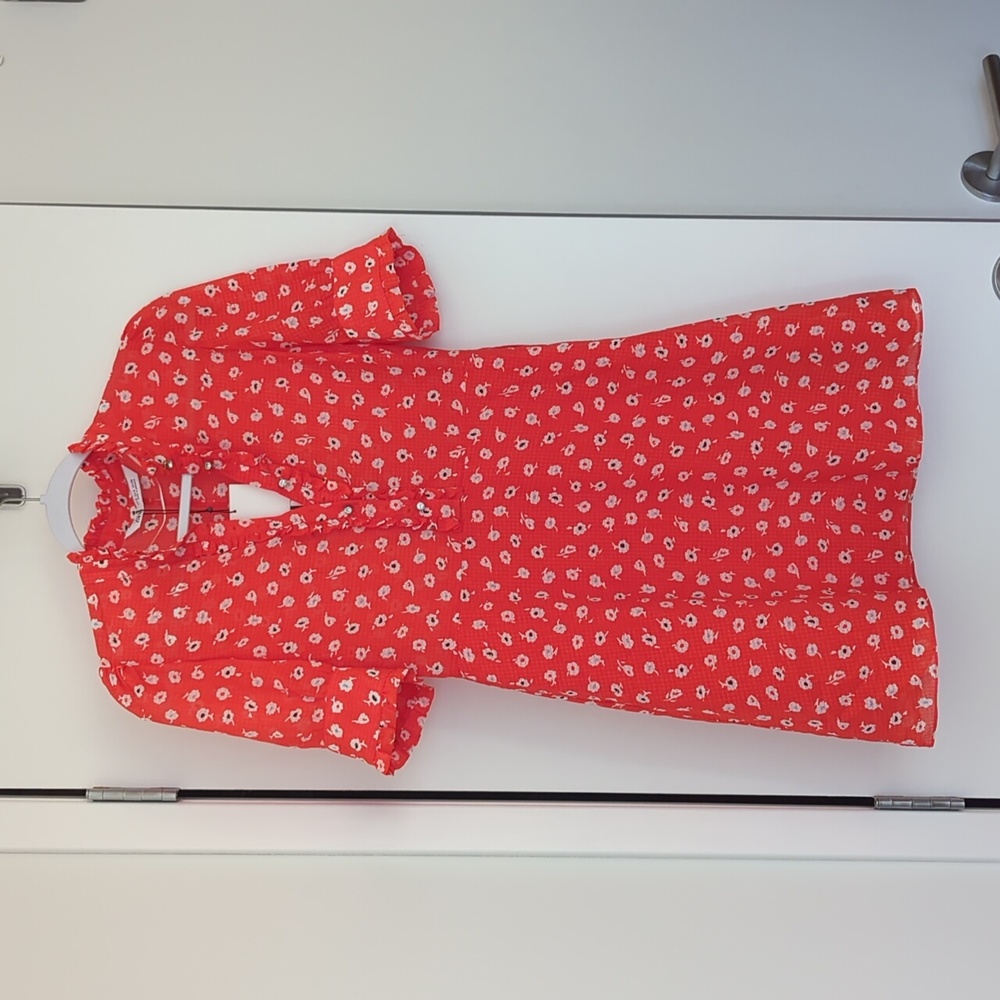 Zara orange floral dress Sm